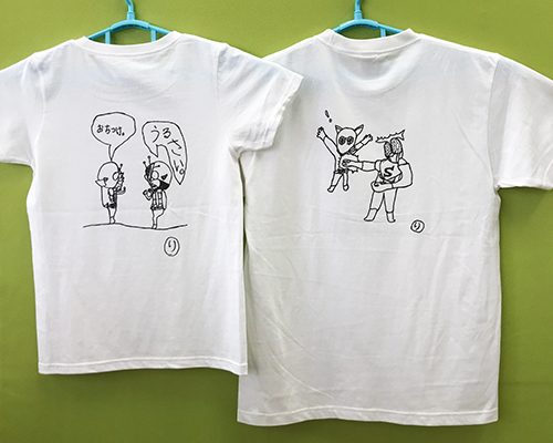 はんこやさん21吹上店子供のお絵かきでＴシャツプリント